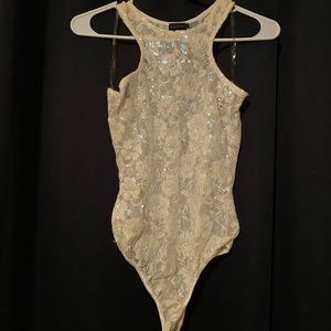 Off white sequin bodysuit